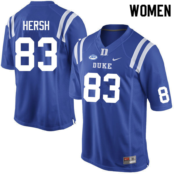 Women #83 Brandon Hersh Duke Blue Devils College Football Jerseys Sale-Blue - Click Image to Close